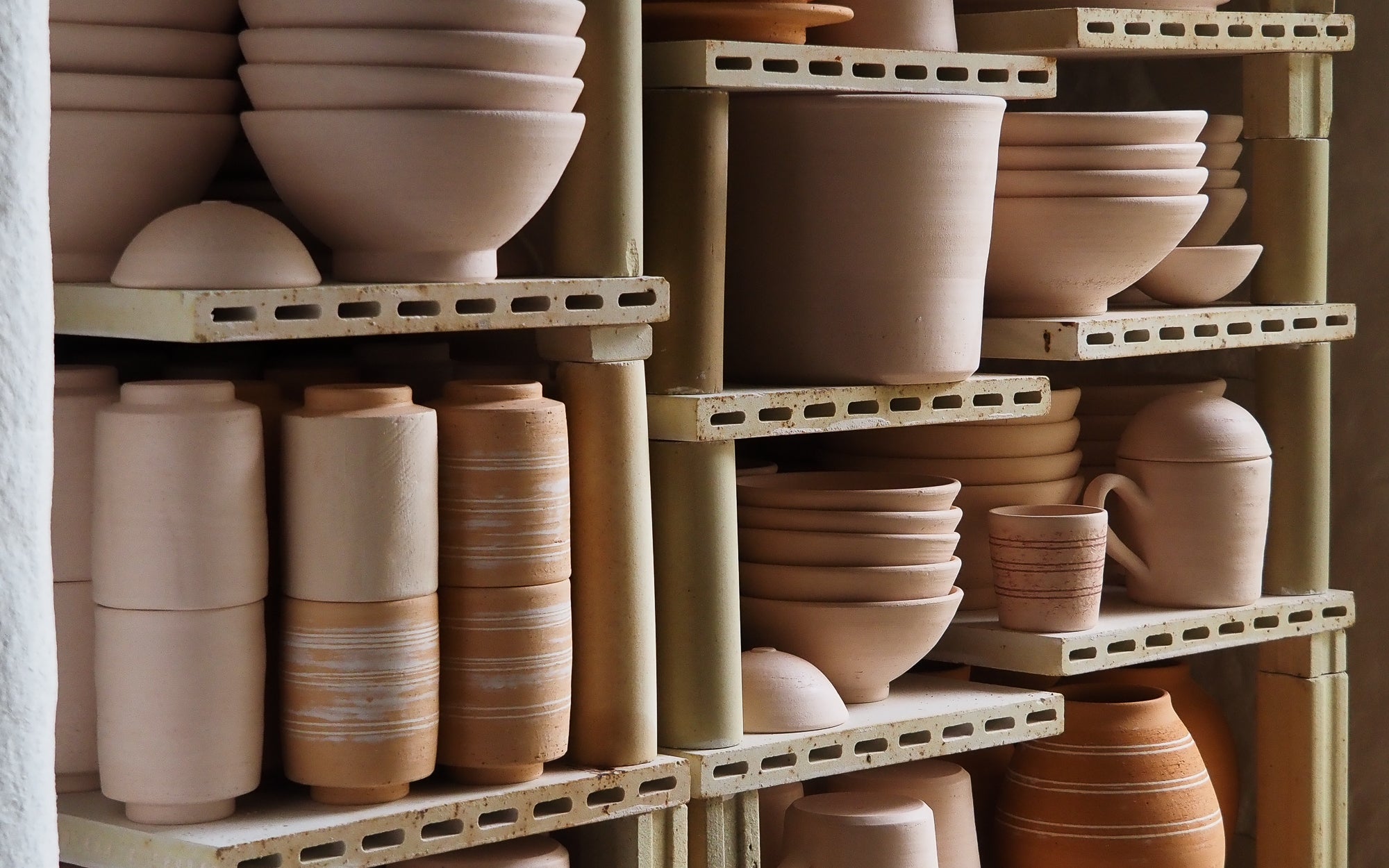 Bisqueware in the kiln