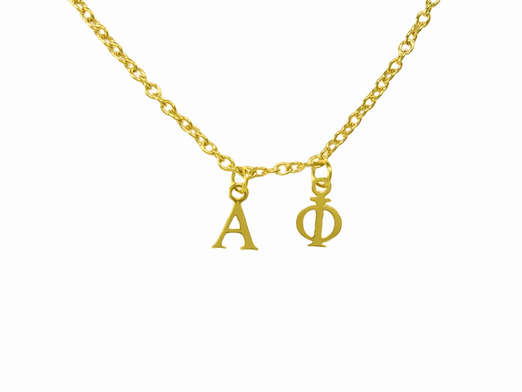 Alpha Phi Choker Dangle Necklace Gold Filled