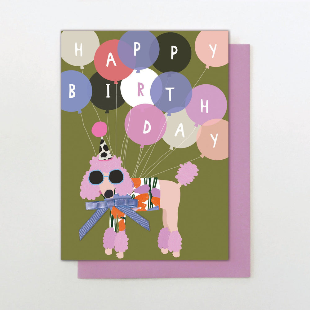 Poodle Balloons Birthday Sweetpea Card The Eel Catchers Daughter