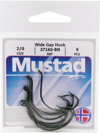 Mustad Classic Double Hook, Size 3/0, Open Shank, Nickel