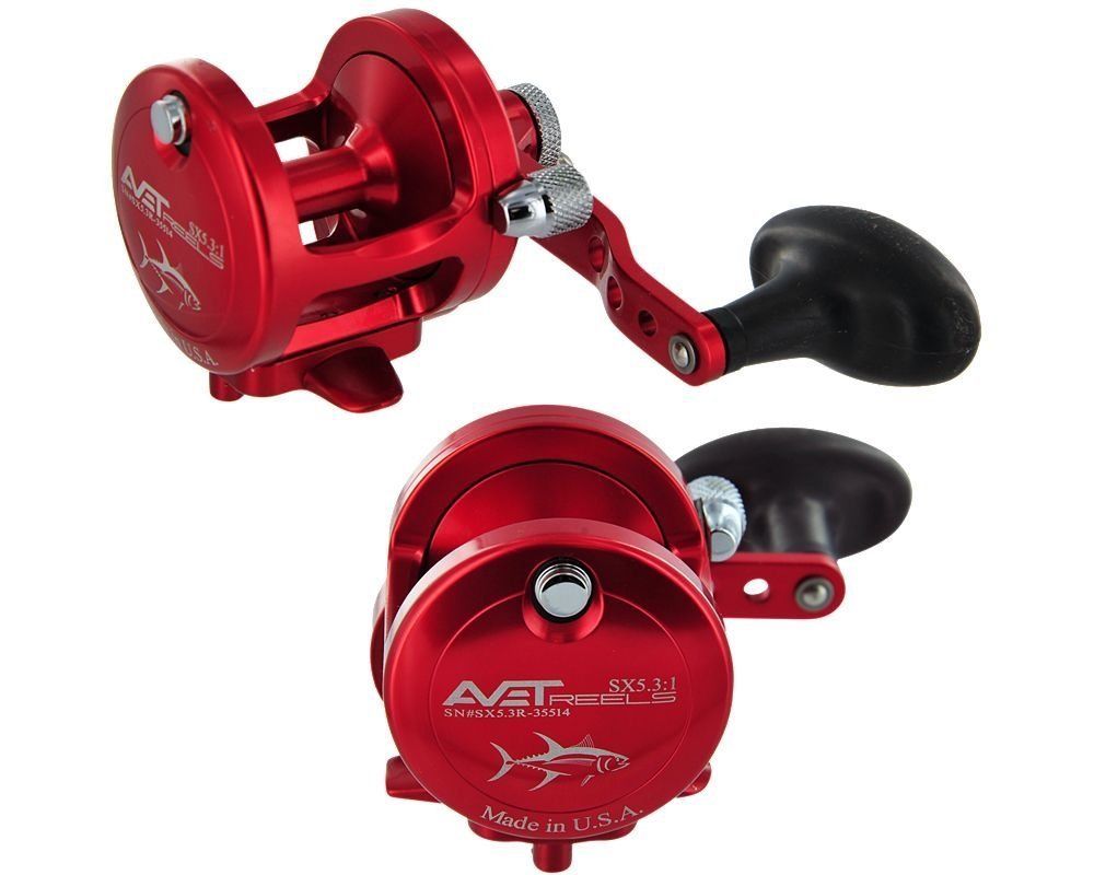 Avet EXW 80 2 Two Speed Lever Drag 80W Reel American Flag Red Line