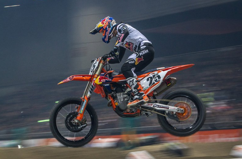 Marvin Musquin in a neck brace.