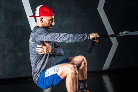 Multi time MXGP champion Antonio Cairoli training for strength and stability in the gym to better his performance on the track