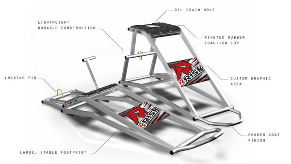 Risk Racing RR1 Ride-On Motocross Dirt Bike lifting stand