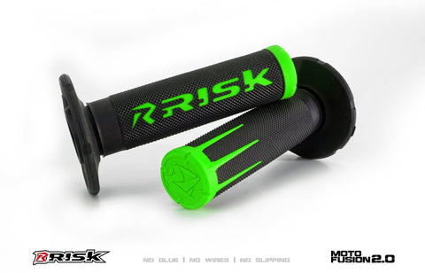 Risk racing fusion 2.0 green moto grips.