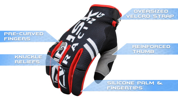 Detalle de los guantes de equitación Risk Racing VENTiliate PRO MX