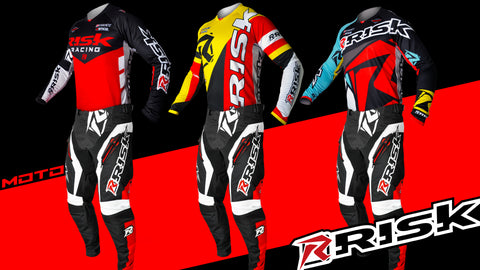 Risk Racing's three designs of the ventilate V2 mix-n-match series gear.