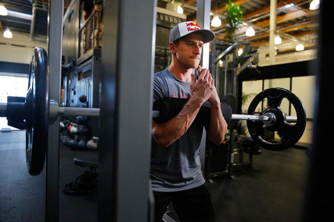 Professional motocross and supercross racer Ken Roczen strength training to prepare his body for the rigors of racing