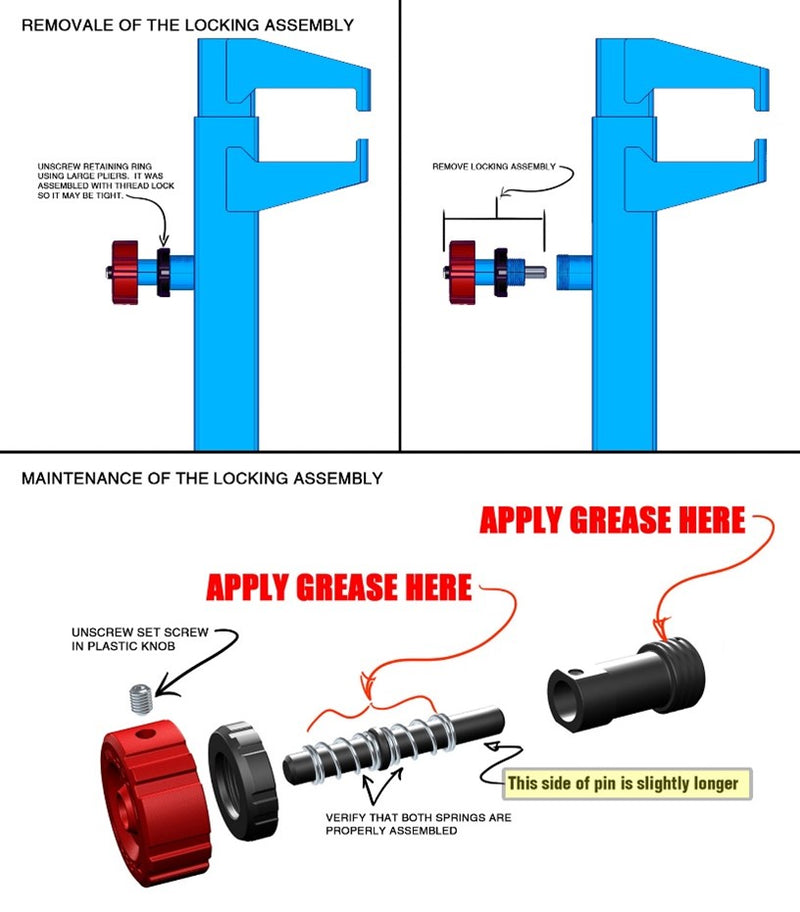 Original Lock-N-Load greasing instructions for maintenance.