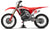 moto de cross de tamaño completo asegurada en un Lock-N-Load Risk Racing contra un fondo blanco de estudio