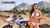 Close up of February Moto Model Alliyah in a bikini standing in front of a KTM dirt bike on a Risk Racing ATS MX stand at a MX track with mountains in background. Her hands touching in front of her torso.