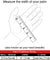 palm sizing guide featuring an outline drawing of a hand with a ruler across the middle