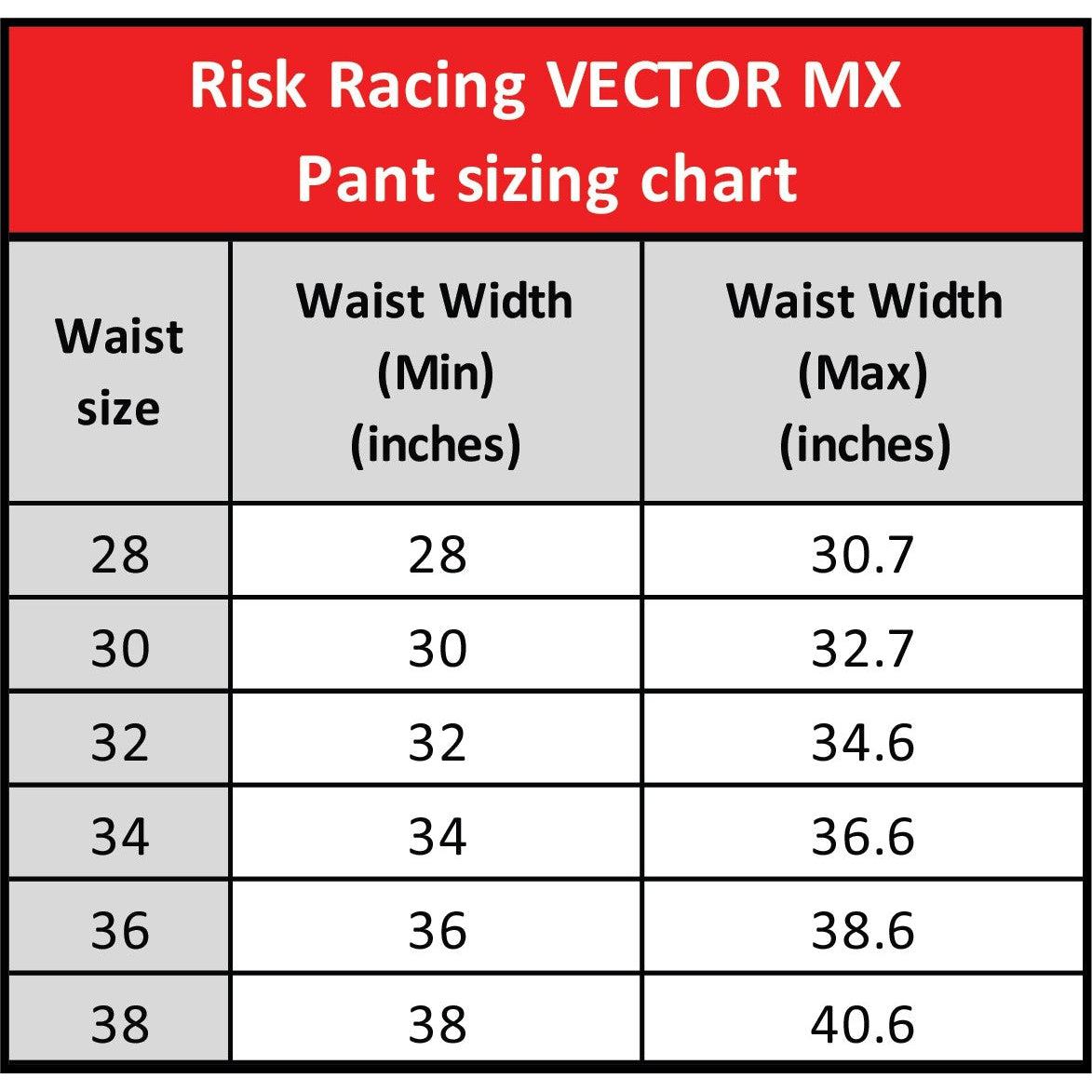 motocross pants sizing