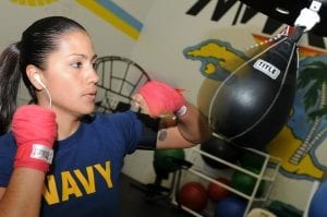 girl working out in gym