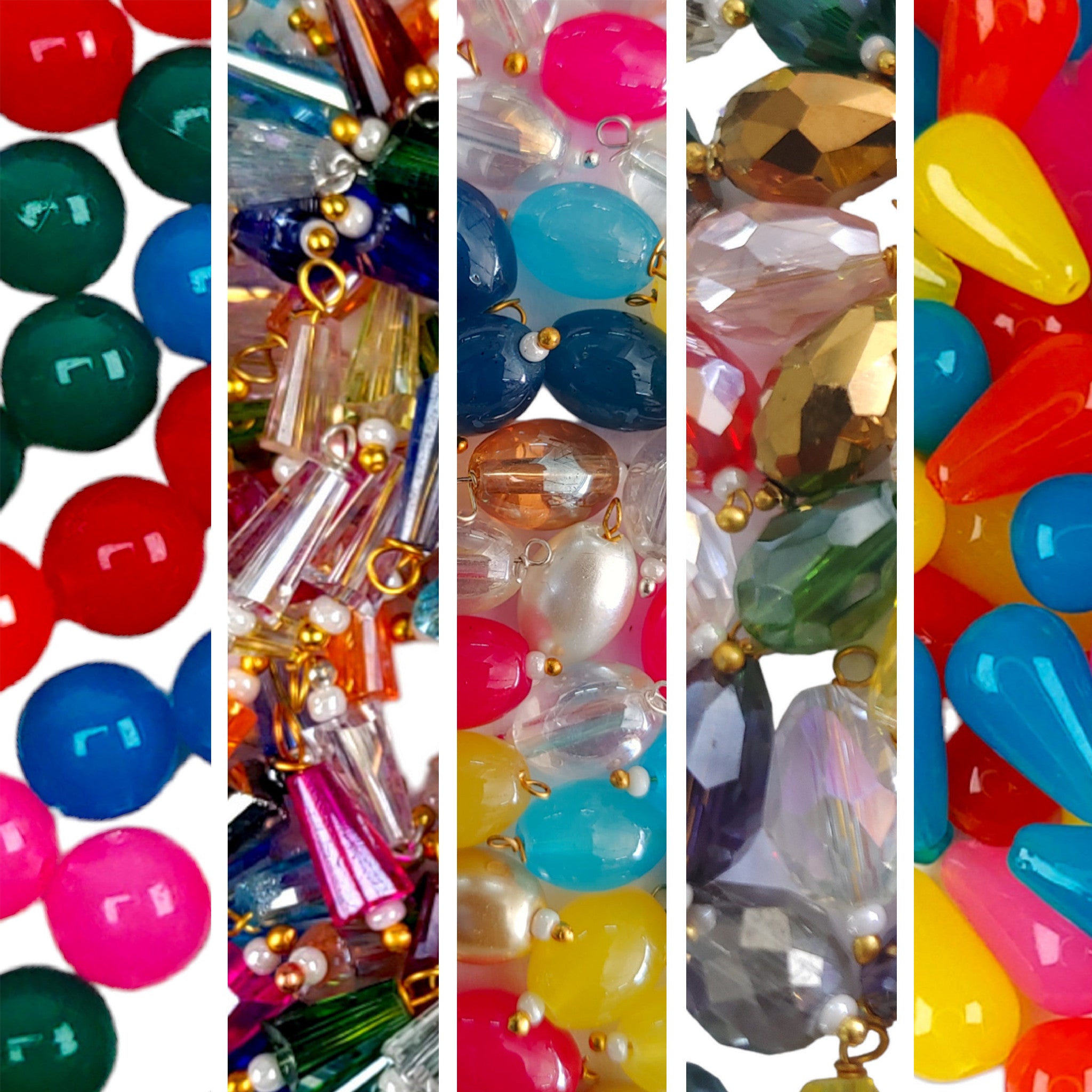 Indian Petals Glass Beads for Crafting and Scrapbooking