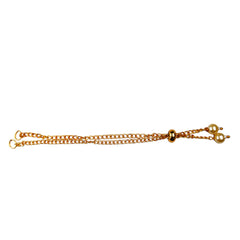 Beaded Goldern Bracelet Chain with Push Lock for Crafting or Decoration, Jewellery Making, Golden