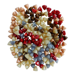 Indian Petals Pyramid Shaped Color Marble Beads Ideal for Jewelry designing and Craft Making or Decor