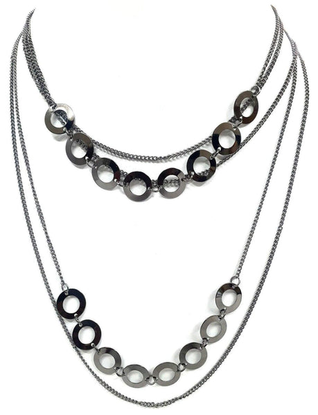 Stylish Modern Design Disk Loop Metal Imitation Fashion Necklace for Girls and Ladies