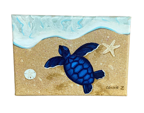 Baby Sea Turtle Meets Ocean