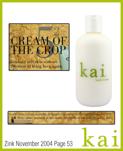 kai fragrance featured in zink november 2004