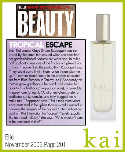 kai fragrance featured in elle november 2006