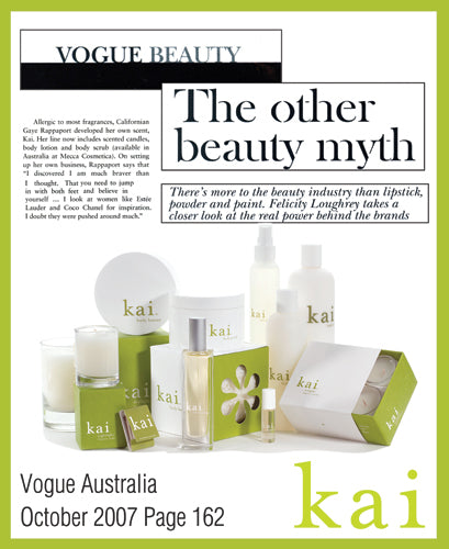 kai fragrance featured in vogue australia october 2007