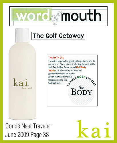 kai fragrance featured in conde nast traveler june, 2009