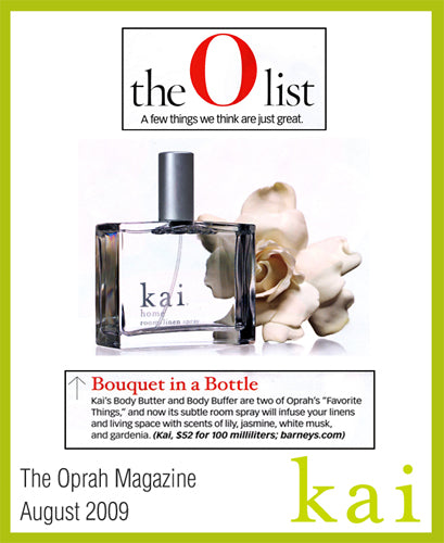 kai fragrance featured in the oprah magazine august 2009