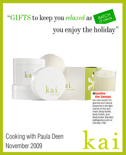 kai fragrance featured in cooking with paula deen november, 2009