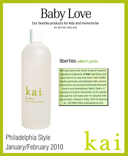 kai fragrance featured in philadelphia style january/february, 2010