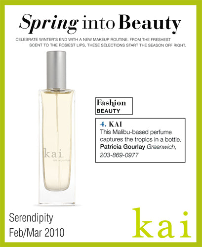 kai fragrance featured in serendipity february/march,  2010