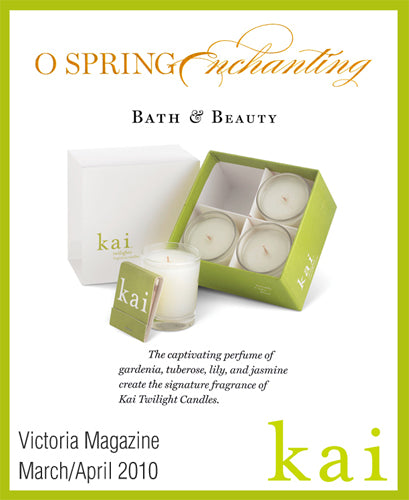 kai fragrance featured in victoria magazine  march/april, 2010