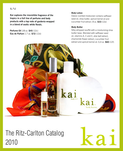 kai fragrance featured in ritz-carlton catalog 2010