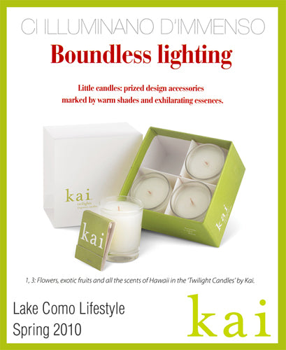 kai fragrance featured in lake como lifestyle spring, 2010