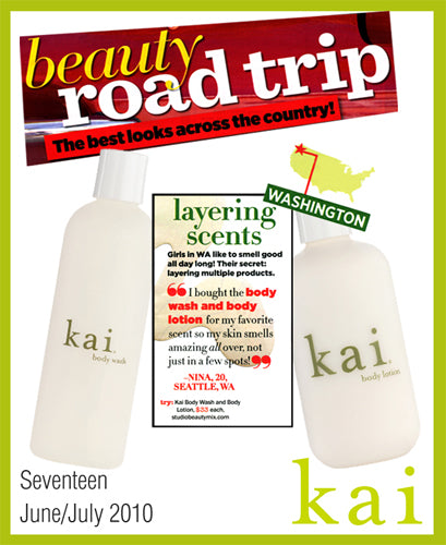 kai fragrance featured in seventeen june/july, 2010