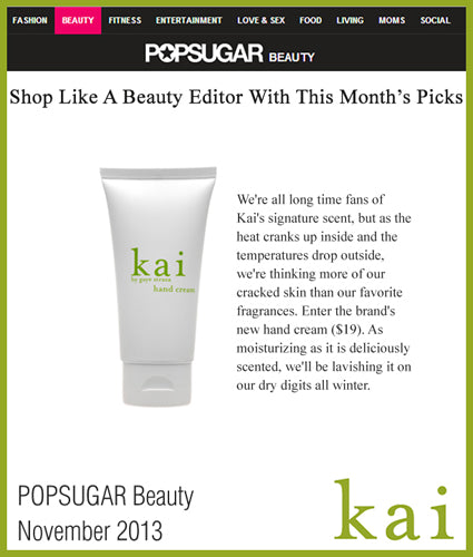 kai featured in popsugar beauty november, 2013