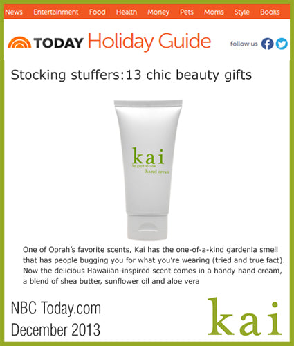 kai featured in nbc today - online december, 2013