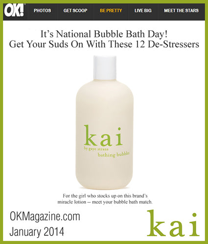 kai fragrance featured in ok! magazine - online january 2014