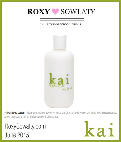 kai fragrance featured in roxysowalty.com june 2015