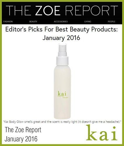 kai fragrance featured in the zoe report january 2016