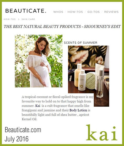 kai fragrance featured in beauticate.com july 2016