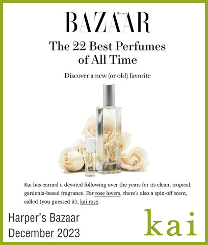 best perfume of all time - kai eau de parfum - harper's bazaar - december 2023