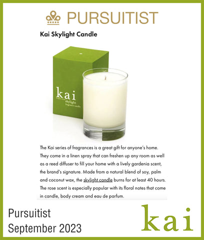 kai skylight candle - pursuitist - september 2023