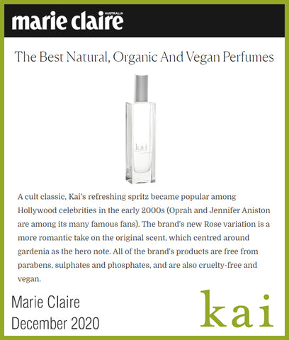 best organic & vegan perfumes - kai eau de parfum - marie claire - december 2020