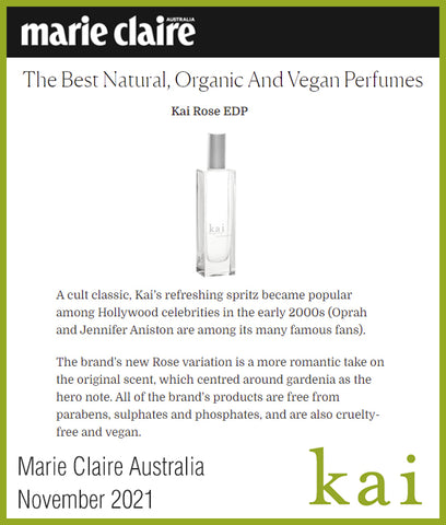 best natural organic vegan perfume - kai rose eau de parfum - marie claire - november 2021