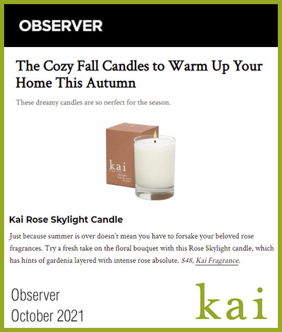 kai rose skylight candle - observer - october 2021