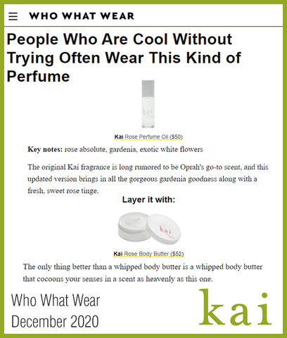 who what wear - kai perfume - december 2020