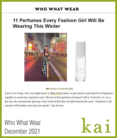 who what wear - december 2021 - kai perfume oil