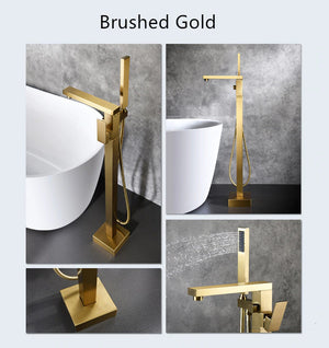 Brushed Gold Freestanding Bathtub Filler Sanicanada