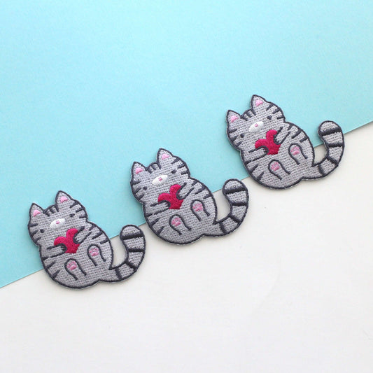 Bicolor Cat Embroidered Iron On Patch Set. Cute Kitten Appliques – Wild  Whimsy Woolies